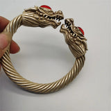Tibetan Silver Dragon Bracelet Rotating Bangles