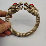 Tibetan Silver Dragon Bracelet Rotating Bangles
