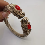 Tibetan Silver Dragon Bracelet Rotating Bangles