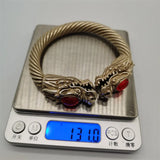Tibetan Silver Dragon Bracelet Rotating Bangles