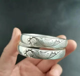 Tibetan Silver Miao Silver Open Bracelet Craft Jewelry