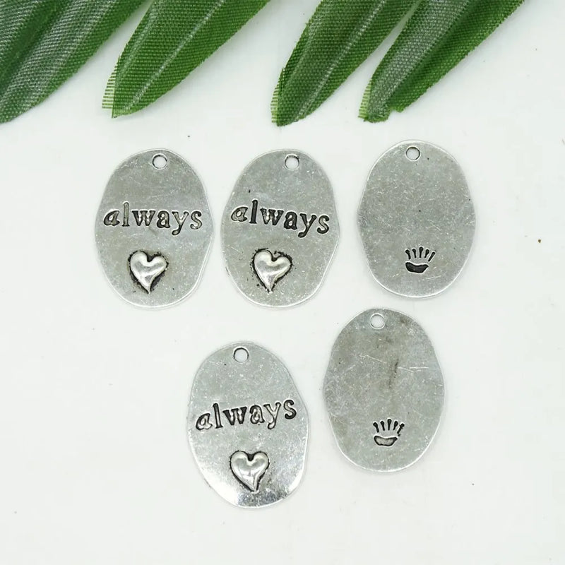 Tibetan Silver Always Heart Charms Pendants for Jewelry Making