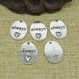 Tibetan Silver Always Heart Charms Pendants for Jewelry Making