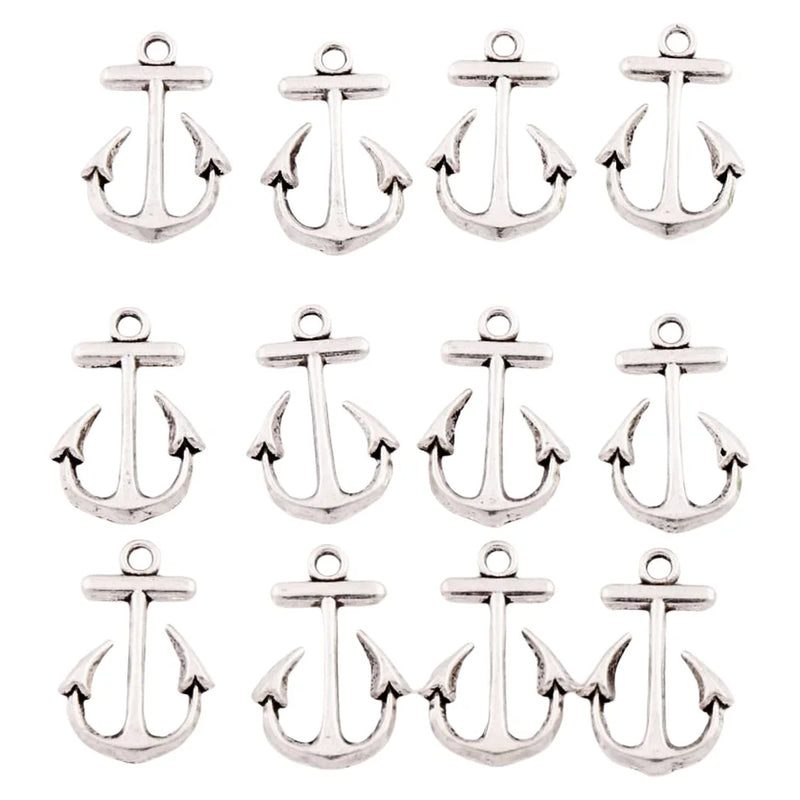 Tibetan Silver Anchor Spacer Charm Beads Pendants L091 120pcs