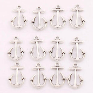 Tibetan Silver Anchor Spacer Charm Beads Pendants L091 120pcs