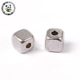 Tibetan Silver Spacer Beads 4x4x4mm, Lead & Cadmium Free