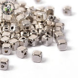 Tibetan Silver Spacer Beads 4x4x4mm, Lead & Cadmium Free