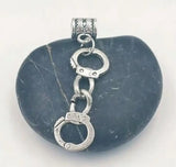 Tibetan Silver Handcuffs Beads Charms Pendant Bracelet Jewelry DIY