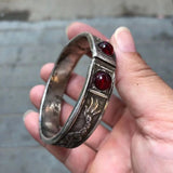 Tibetan Silver Double Dragon Gemstone Bracelet Ethnic Jewelry