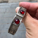 Tibetan Silver Double Dragon Gemstone Bracelet Ethnic Jewelry