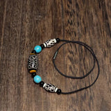 Tibetan Style Eye Totem Agate Dzi Beads Short Necklace