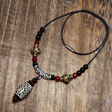 Tibetan Style Eye Totem Agate Dzi Beads Short Necklace