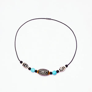 Tibetan Style Eye Totem Agate Dzi Beads Short Necklace