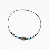 Tibetan Style Eye Totem Agate Dzi Beads Short Necklace