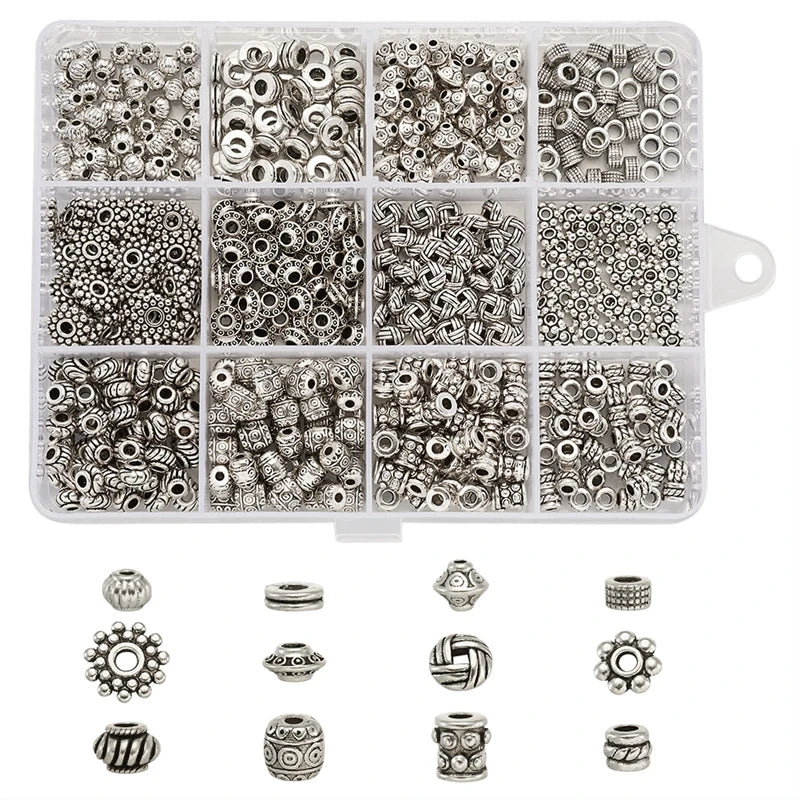 Tibetan Style Metal Beads Mixed Shapes for Jewelry Making DIY