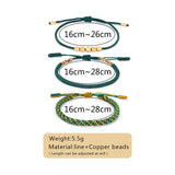 Tibetan Style Copper Beaded Bracelets Braided Rope Chain Bohemian Jewelry