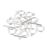 Tibetan Style Toggle Clasps, Lead & Cadmium & Nickel Free, Silver, 14x11x2mm