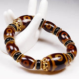 Tibetan 3-9 Eyes Dzi Beads Agate Chalcedony Bracelet