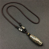 Tibetan Agate Pendant Necklace Lucky Charm with Chain