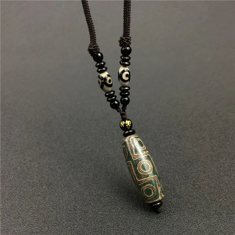 Tibetan Agate Pendant Necklace Lucky Charm with Chain