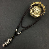 Tibetan Agate Pendant Necklace Lucky Charm with Chain