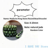 Tibetan Jade Medicine King Stone Bead Bracelet 8-20mm Magnetic Bracelet