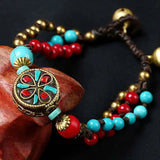 Tibetan Turquoise Red Agate Balance Bracelet