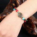 Tibetan Turquoise Red Agate Balance Bracelet