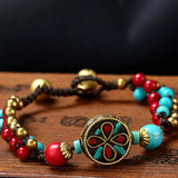 Tibetan Turquoise Red Agate Balance Bracelet