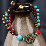 Tibetan Turquoise Red Agate Balance Bracelet