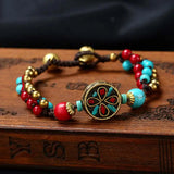 Tibetan Turquoise Red Agate Balance Bracelet