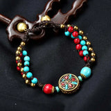 Tibetan Turquoise Red Agate Balance Bracelet