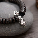 Tibetan Vajra Bell Charm Bracelet Natural Coconut Beads OM Mani Padme Hum
