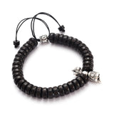 Tibetan Vajra Bell Charm Bracelet Natural Coconut Beads OM Mani Padme Hum