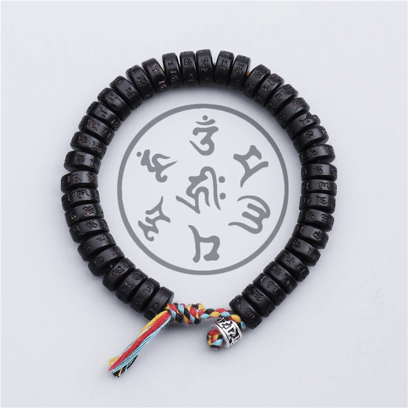 Tibetan Lucky Knots Bracelet with OM Mani Padme Hum Bangle