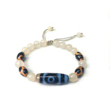 Tibetan Lucky 3 Eyes DZI Agate Beads Bracelet