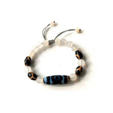 Tibetan Lucky 3 Eyes DZI Agate Beads Bracelet