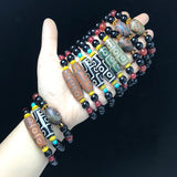 Tibetan Nine-Eyed Dzi Bracelet Sardonyx Bead Men's Women's Agate Buddhist