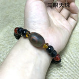 Tibetan Nine-Eyed Dzi Bracelet Sardonyx Bead Men's Women's Agate Buddhist