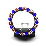 Tibetan 8*12mm Agate DZI Beads 3 Eyes Red/White Cat's Eye Bracelet