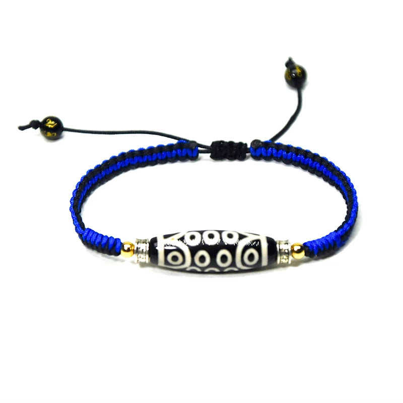 Tibetan Agate DZI 21 Eyes Female Bracelet Woven Jewelry Rope Diamond Knot