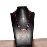 Tibetan Crystal Engraved dZi Necklace Ladies Jewelry Adjustable Clavicle Chain