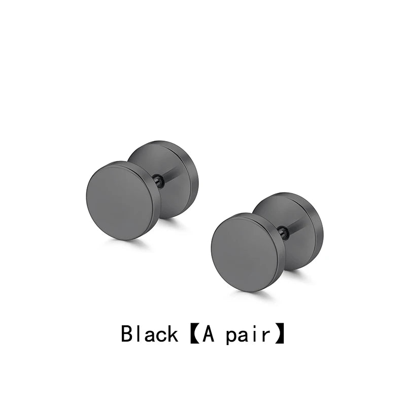Titanium Steel Barbell Ear Stud Set Hypoallergenic Earrings