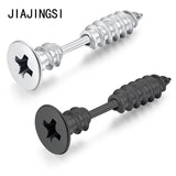 Tide Unique Screw Stud Earrings False Puncture Hot Selling / Silver Earrings