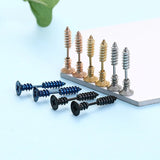 Tide Unique Screw Stud Earrings False Puncture Hot Selling / Silver Earrings