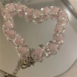 Transparent Acrylic Love Necklace Sweet Clavicle Chain