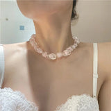 Transparent Acrylic Love Necklace Sweet Clavicle Chain