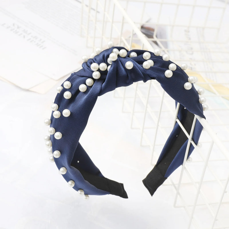 Pearl Knot Headband Wide Hoop Hairband Women's