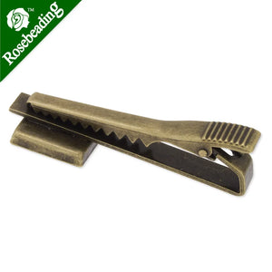 Square Bezel Tie Clip Bar, Antique Bronze, 51mm, 20pcs/lot