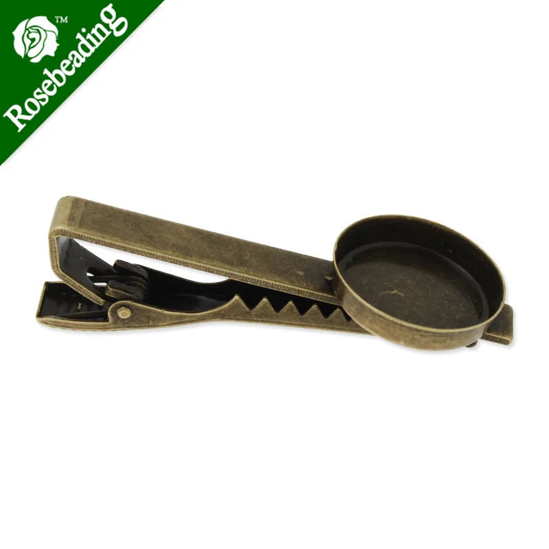 Antique Bronze Round Tie Clip Bar 18mm